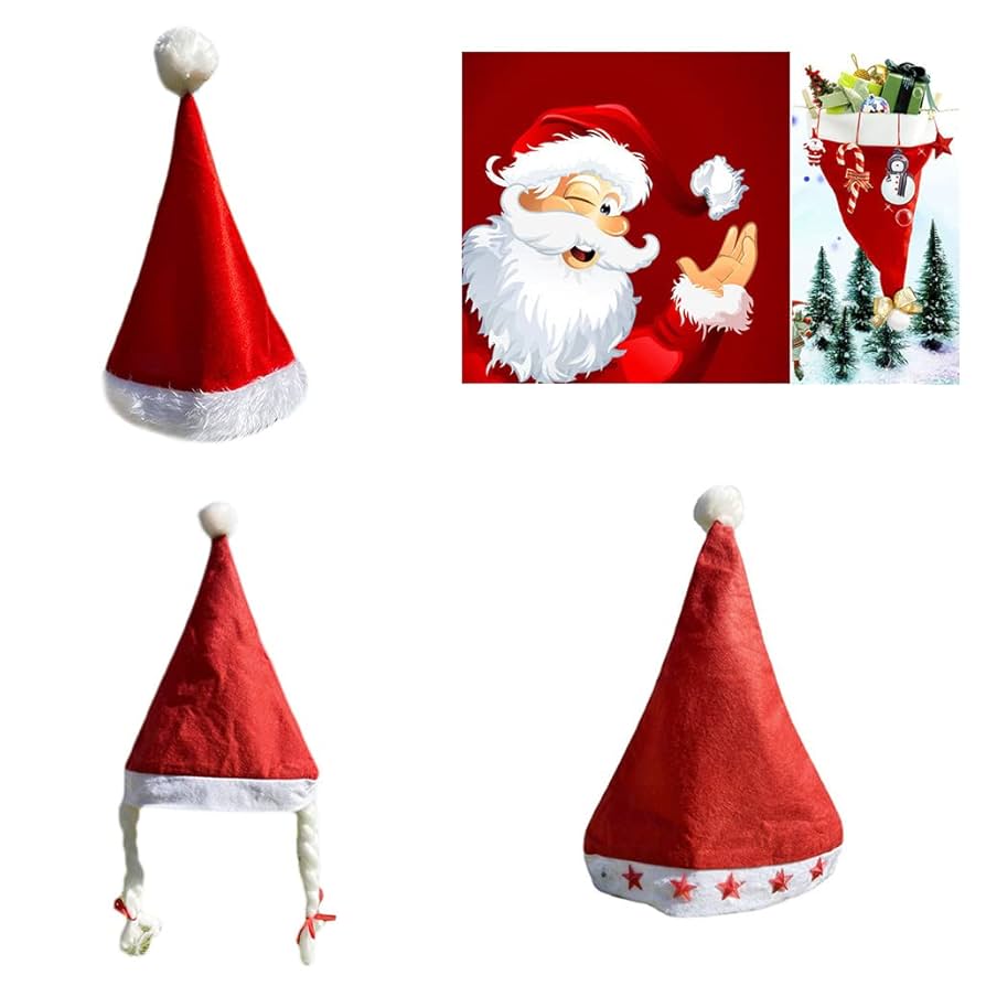 Amazon | クリスマス帽子老人赤サンタ帽子クリスマスサンタ帽子